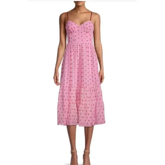 Betsey Johnson Pink Heart Midi Dress - Picture 2 of 16